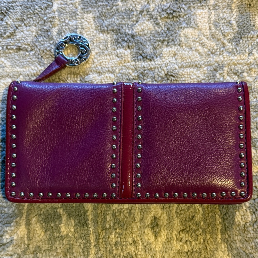 Brighton Purple Studded Leather Wallet